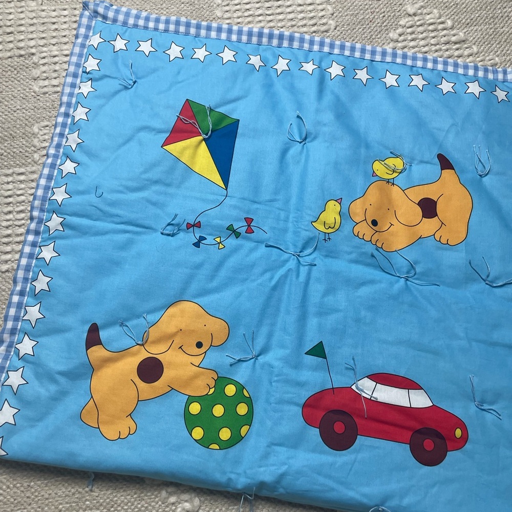 Handmade Spot the Dog Blue Quilt Train Ball Kite - Picture 5 of 11